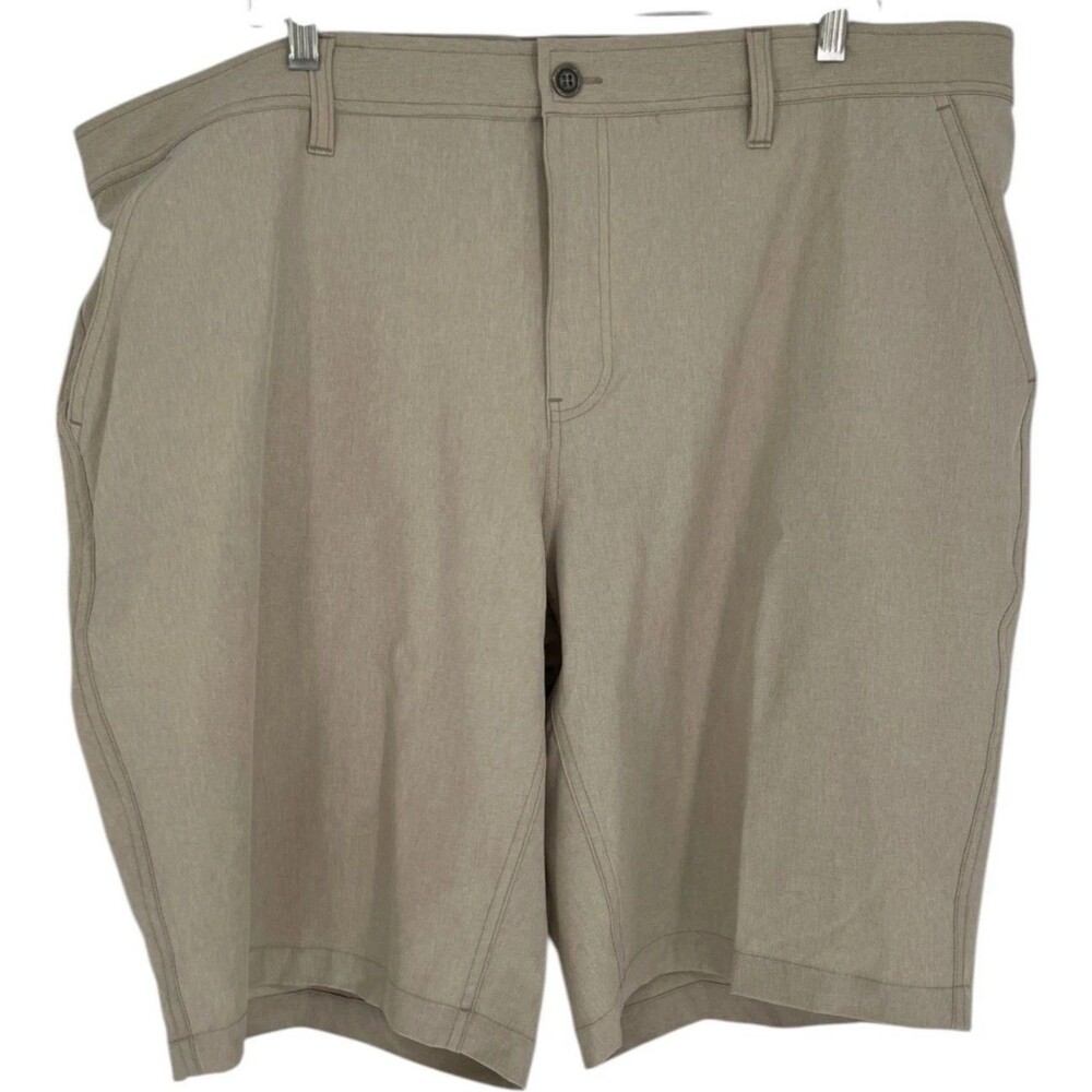 Coolkeep Stretch Performance Shorts Size 42 Tan Quick Dry 11" Inseam Men’s NEW
